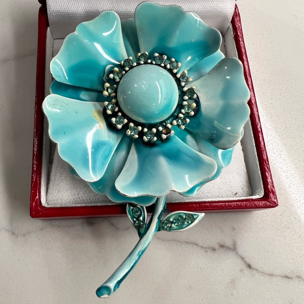 Royal Adderley Floral Bone China Brooch Pin And Earrings Jewelry Made in England - Picture 4 of 10